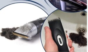 Cleaning electric shaver with solution